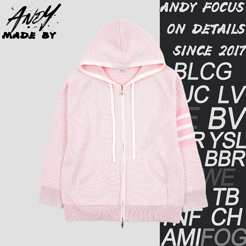 TB Four-stripe Vertical Striped Hooded Jacket