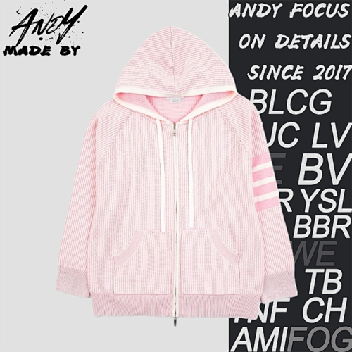 TB Four-stripe Vertical Striped Hooded Jacket