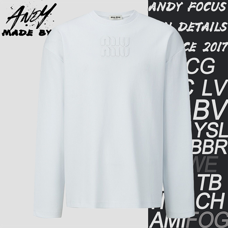 MiuMiu Embroidered Flower Logo Long Sleeve