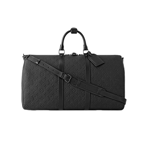 L V KeepallBandoulière 35 Embossed Camera Bag