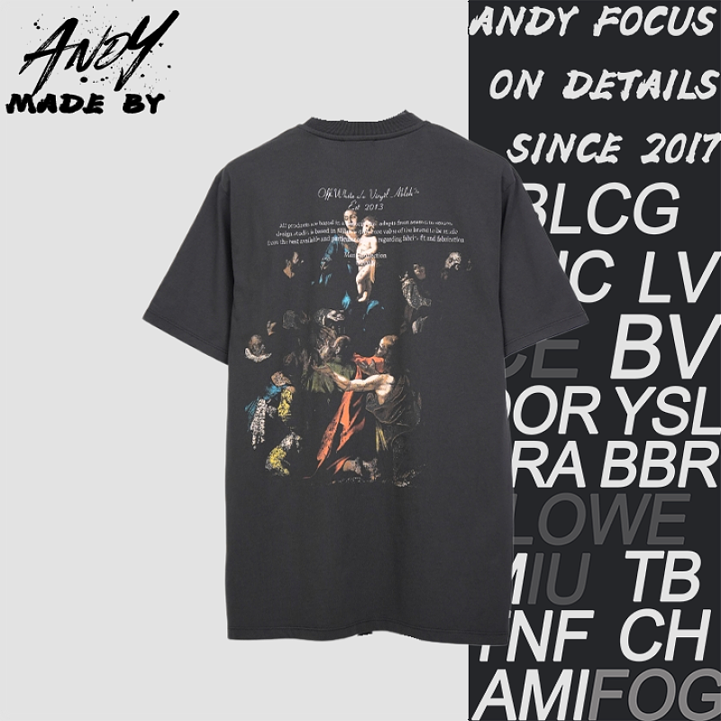 Off-White Back Print Virgin Mary Washed Short Sleeve