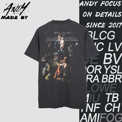 Off-White Back Print Virgin Mary Washed Short Sleeve