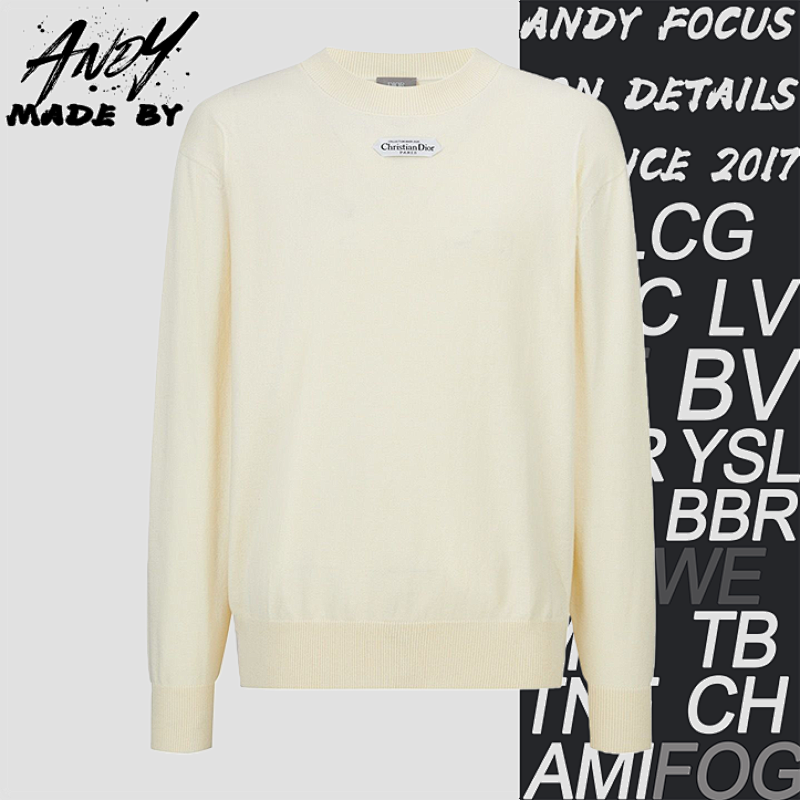 Dior Collar Fabric Logo Knitted Bottoming Shirt