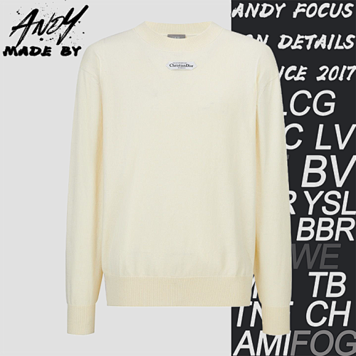 Dior Collar Fabric Logo Knitted Bottoming Shirt
