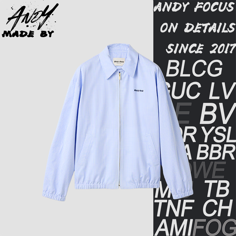 Light Blue Checkered Jacket