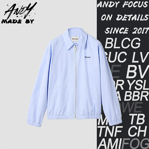 Light Blue Checkered Jacket