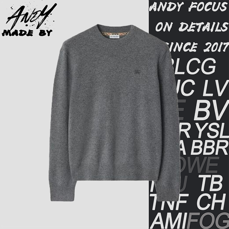 Bbr Checkered Horsehair Sweater Crew Neck