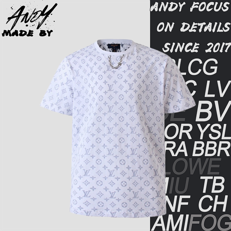 Louis Vuitton Classic Crew Neck Short-Sleeve T-Shirt With All-Over Chain Print
