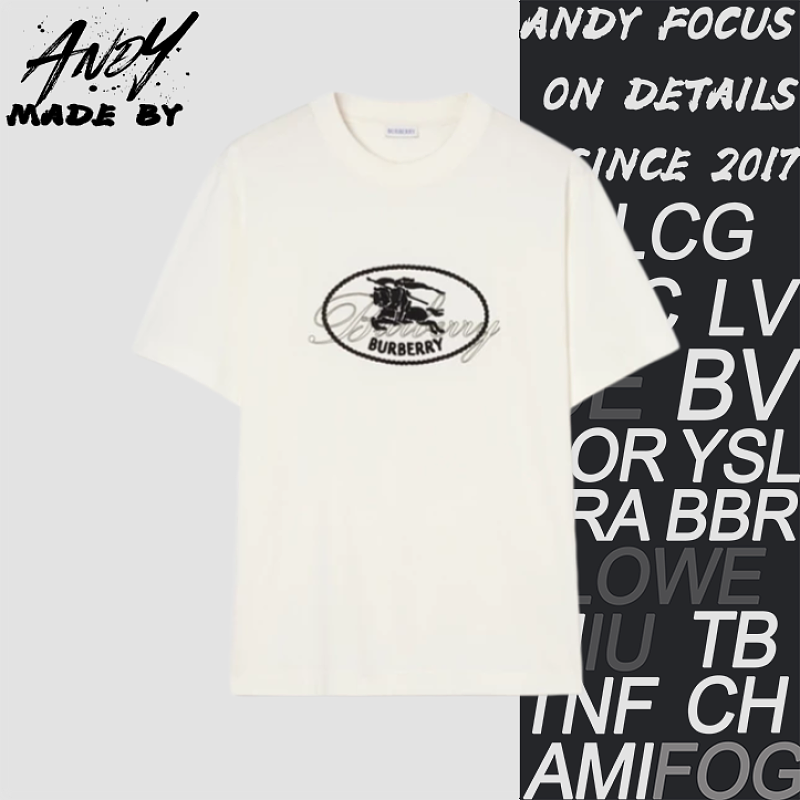 Burberry Bbr Short-Sleeve T-Shirt With Circular Chest Embroidery