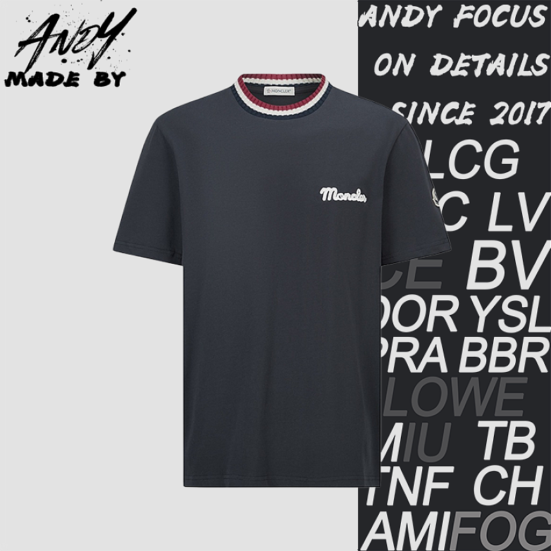 Short-Sleeve Top With M-Logo Knitted Collar And Embroidered Emblem