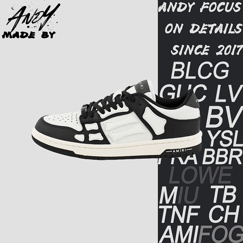 Amiri A Miri Skeleton Board Shoes Black And White Black Belt