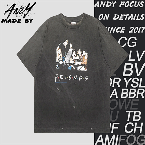 S M Friends Drinking Coffee Printed Short Sleeve