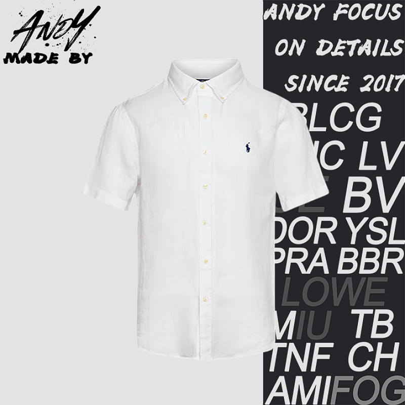 Small Horse Logo Linen Short-sleeved Shirt
