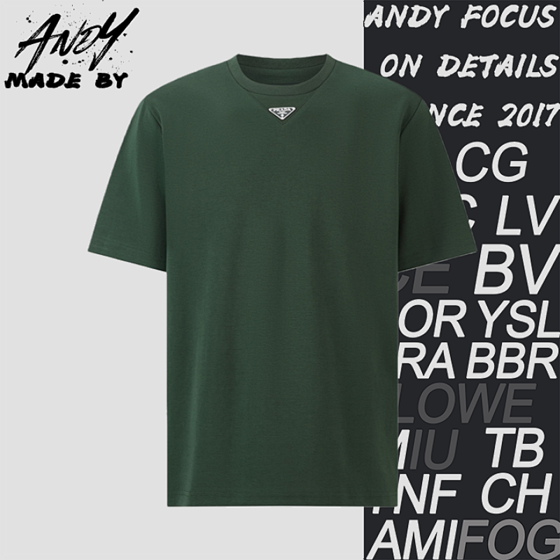 Triangle Neckline Steel Logo Short-Sleeve T-Shirt