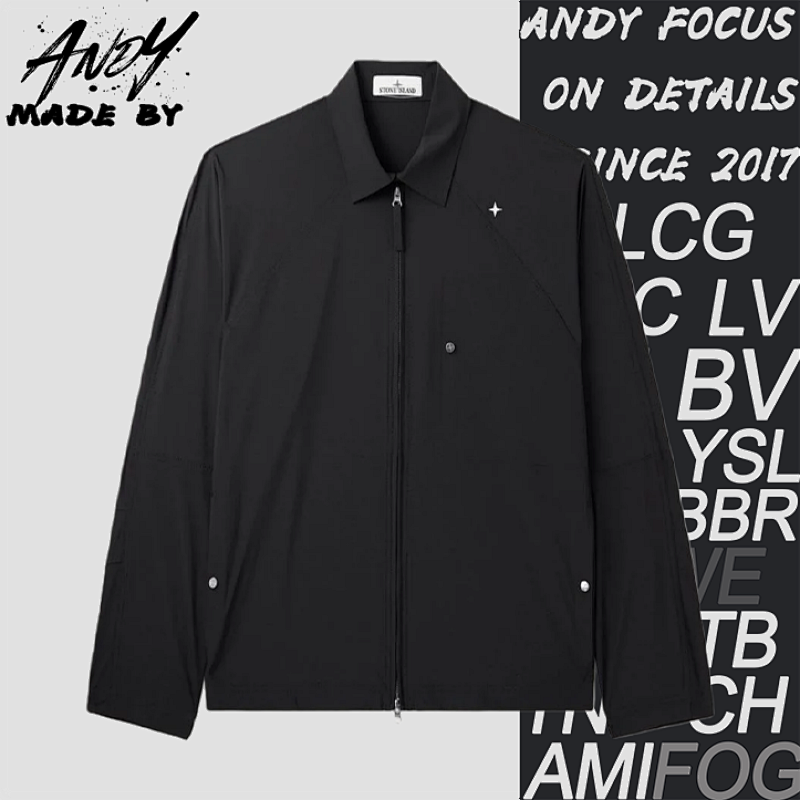 Star Embroidered Seam Pressed Shirt Jacket