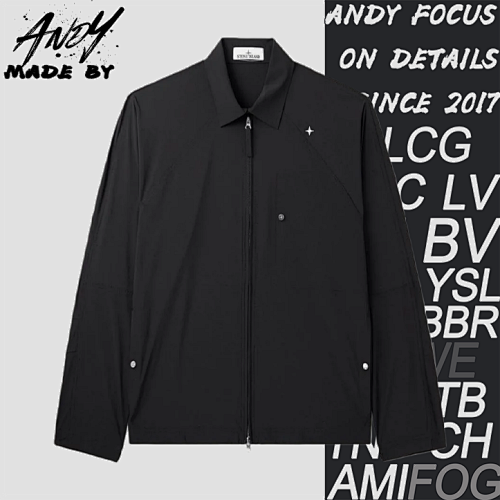 Star Embroidered Seam Pressed Shirt Jacket