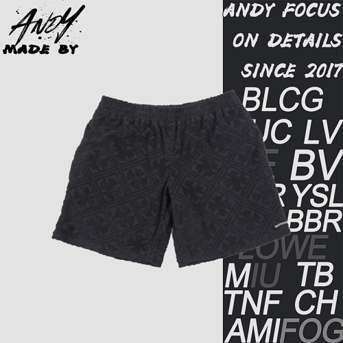 Cannes Limited Edition Cross-Patterned Terry Cloth Shorts