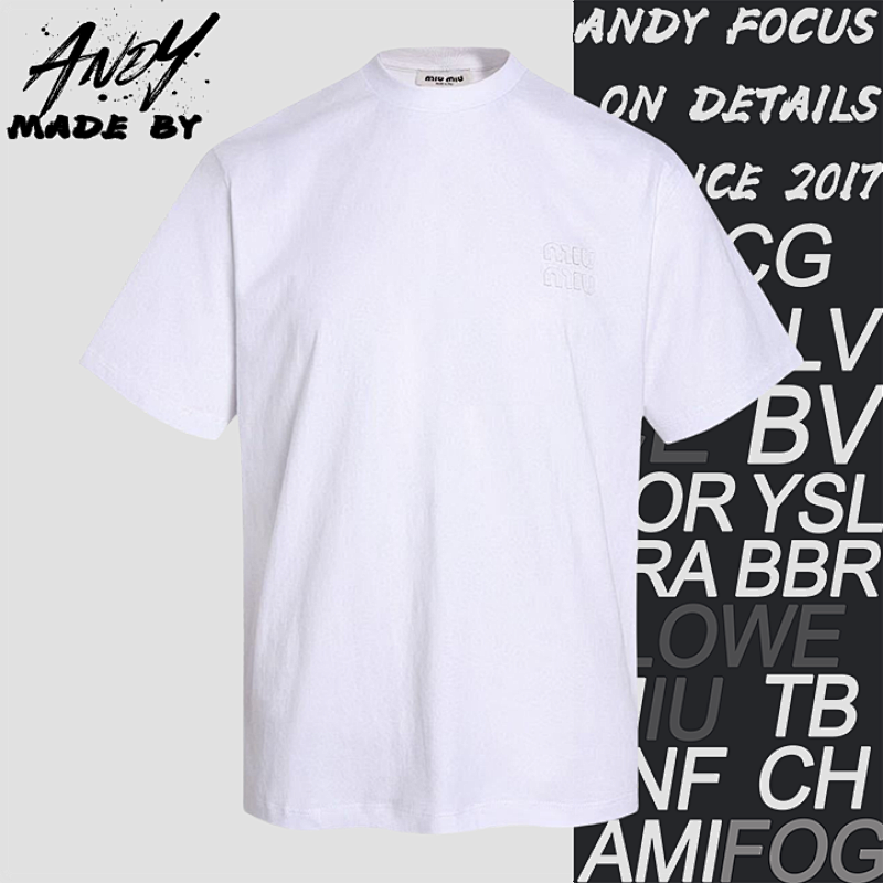 Miu Miu 18 Classic Letter Logo Pattern Short Sleeve
