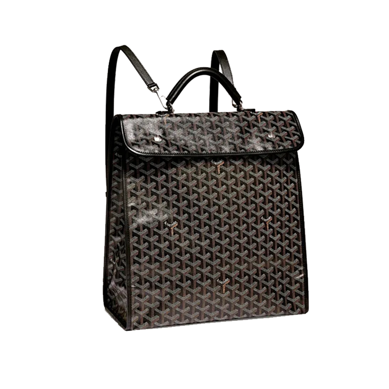 Goyard G Oya Monogram Full Print Foldable Backpack Black