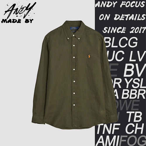 Linen Shirt Dark Green