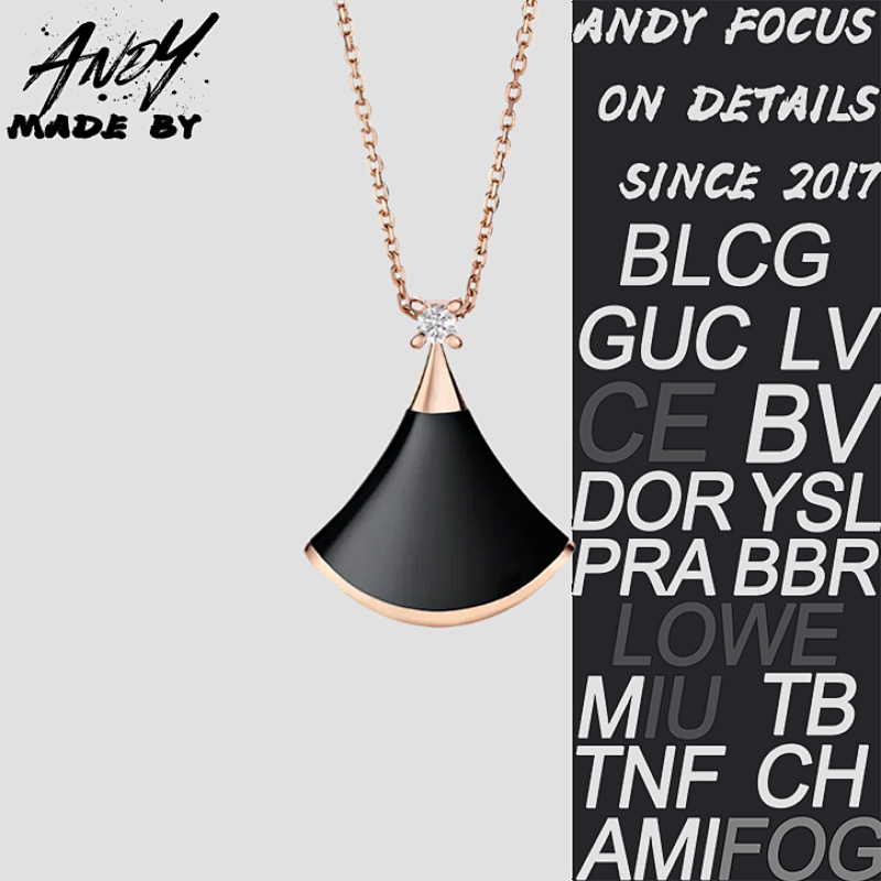 B Fan Beimu Necklace Black Rose Gold