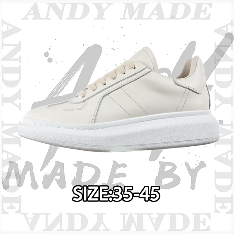 Alexander McQueen Oversized Calfskin Round Toe Lace-Up Platform Low-Top Casual Shoes