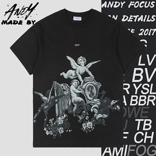 O FF Angel Harp Print Short Sleeve