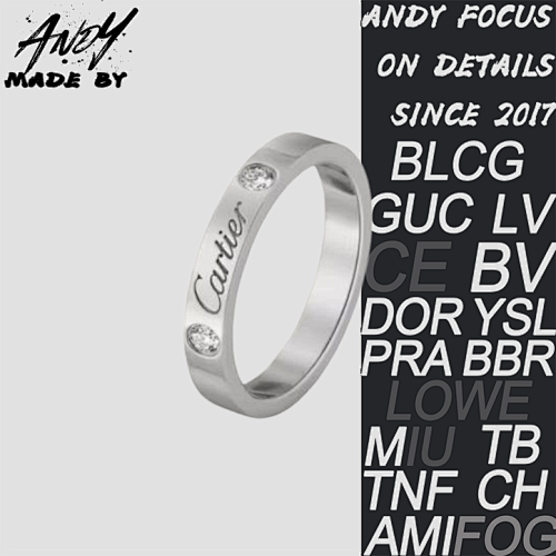 C Narrow Edition Single Diamond Letter Logo Ring In White Gold