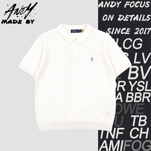 Vertical Striped Polo - White