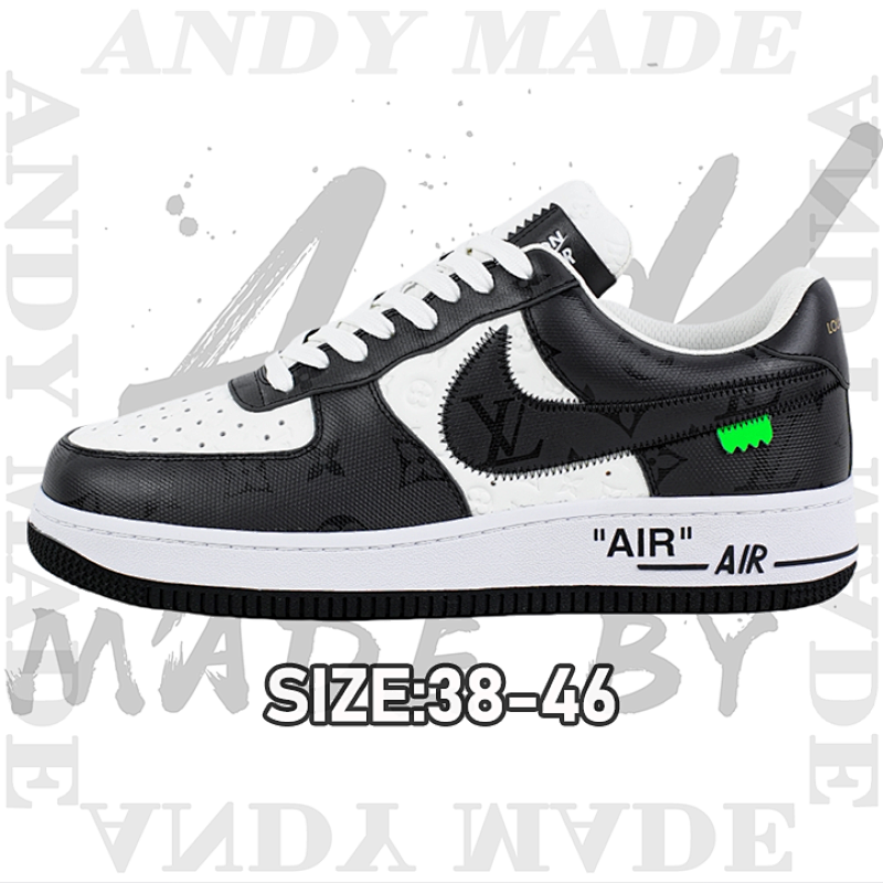 L Vx Nike Air Force1Low Air Force Heavy Joint Brand Black And White