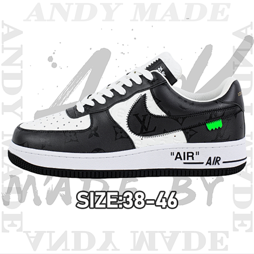 L Vx Nike Air Force1Low Air Force Heavy Joint Brand Black And White