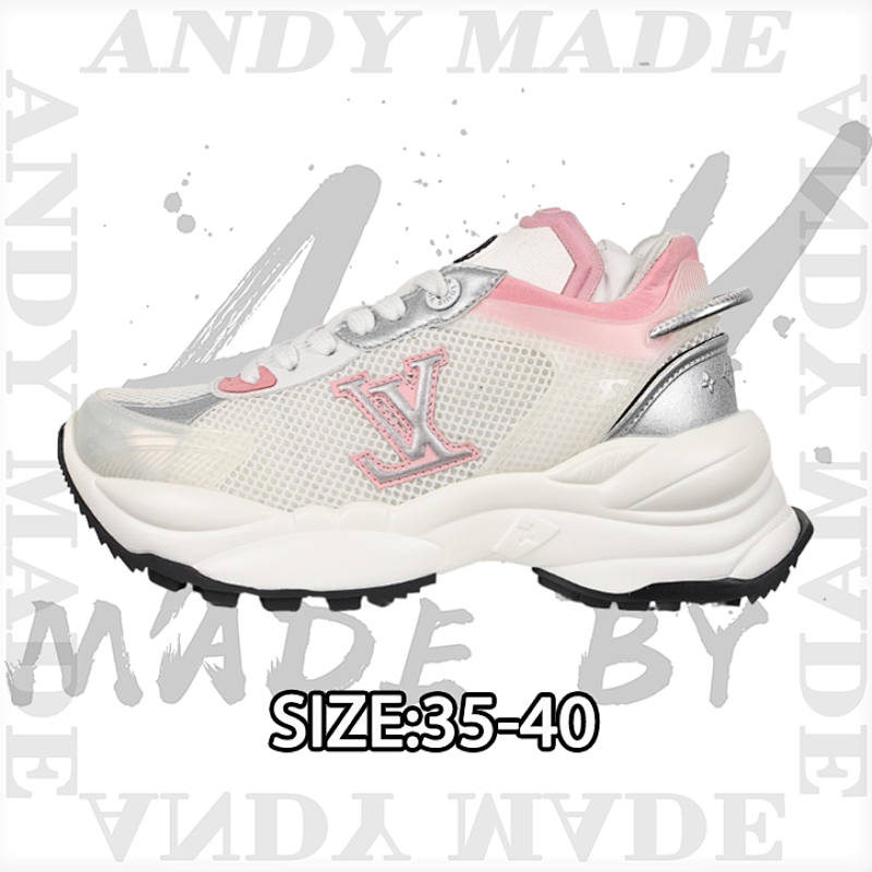 Louis Vuitton Run 55 Round-toe Lace-up Low-top Sports Casual Shoes For Women