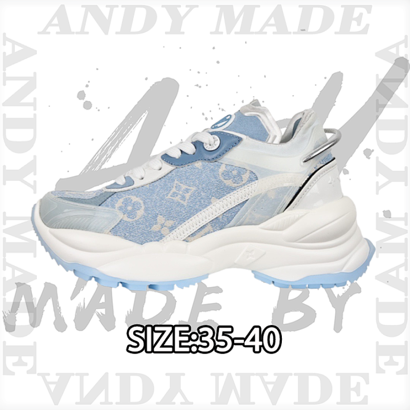 Louis Vuitton Run 55 Round-toe Lace-up Low-top Sports Casual Shoes For Women