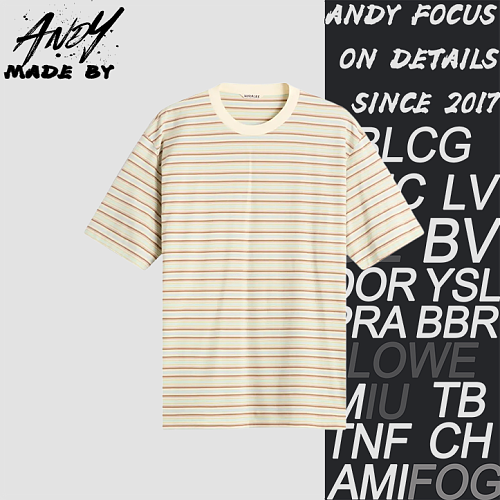 Cream Striped Short-sleeve