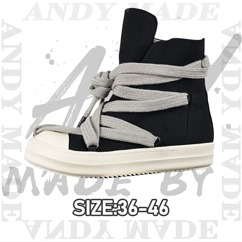 Rick Owens R O Black And White Canvas Pentagram