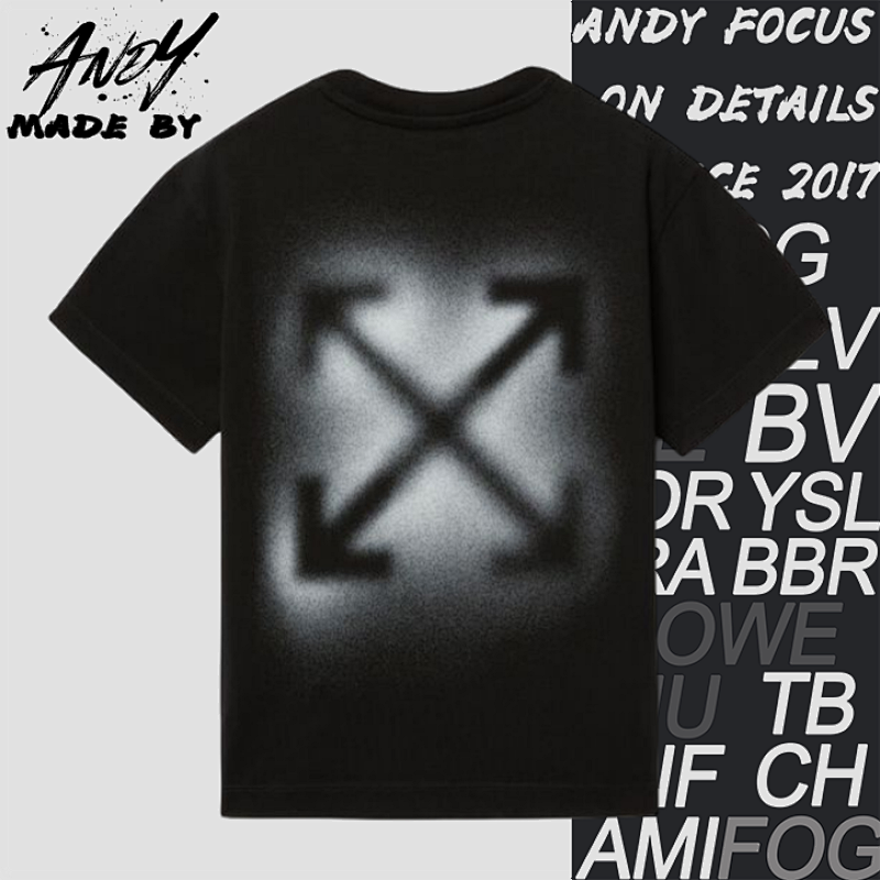 O FF Inkjet Arrow Print Short Sleeves