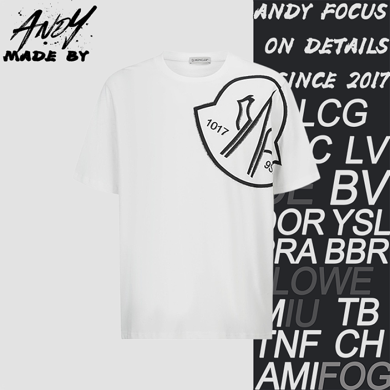 Moncler Ink-Splatter Logo Short-Sleeve T-Shirt