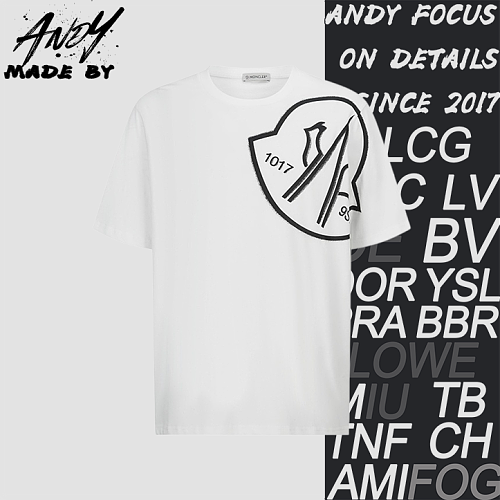 Moncler Ink-Splatter Logo Short-Sleeve T-Shirt