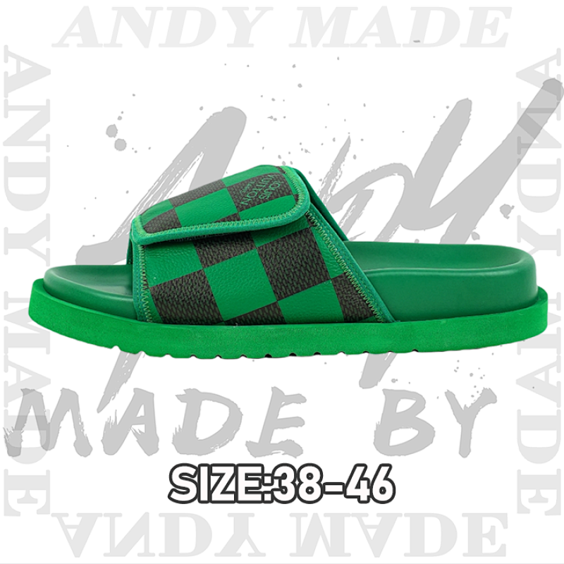 Louis Vuitton Miami Damier Round Toe Flip Flops Green