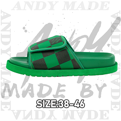 Louis Vuitton Miami Damier Round Toe Flip Flops Green