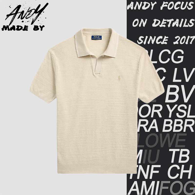 Ruff Linen Polo Shirt With Seagull Collar