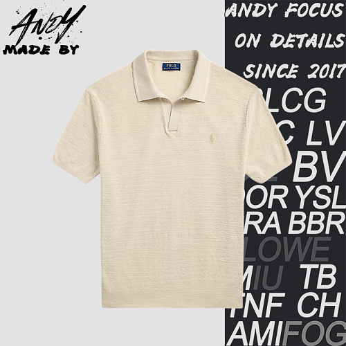 Ruff Linen Polo Shirt With Seagull Collar