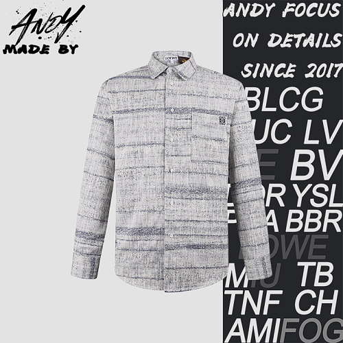 Textured Jacquard Embroidered Denim Shirt