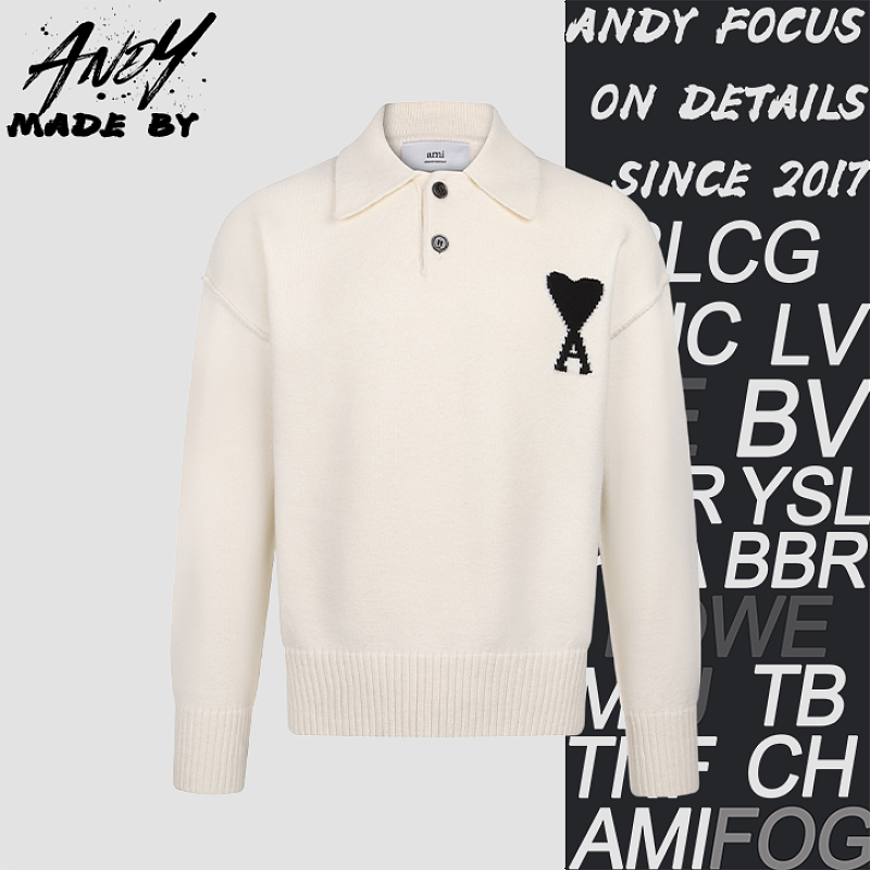 Wool Heart Logo Polo SweaterItem ID