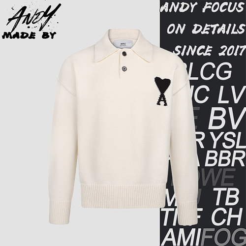 Wool Heart Logo Polo SweaterItem ID