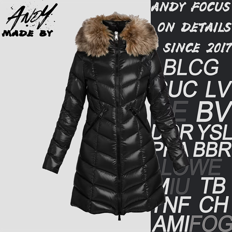 Moncler V-grid Fur Collar Down Jacket