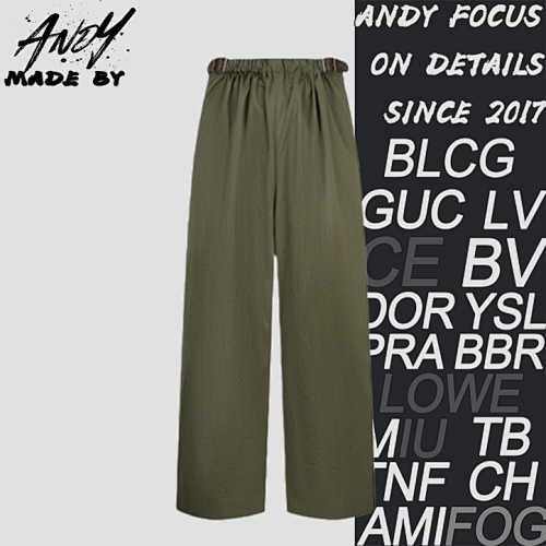 Loewe L Oewe Leather Label Elastic Waist Work Pants