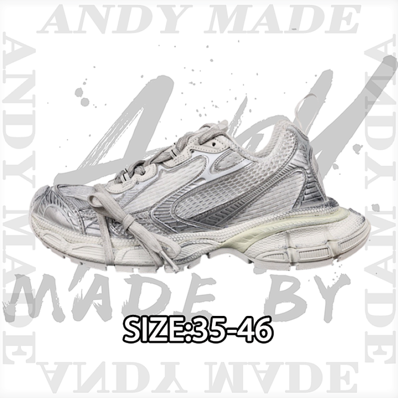 Balenciaga B Alenciaga Distressed Retro Dad Shoes