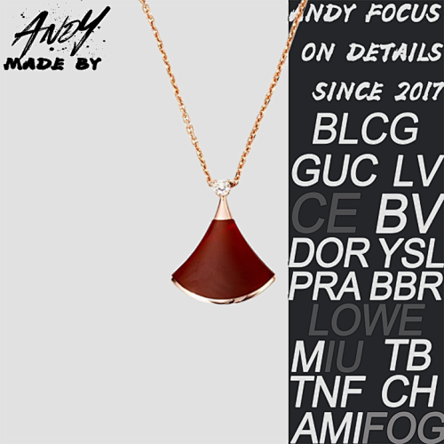 B Classic Small Fan Beimu Necklace Rose Gold