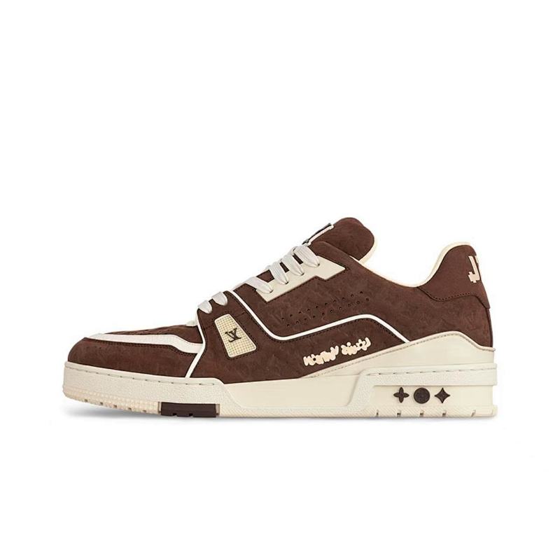 Nike L V Trainet Suede Embossed Coffee Classic Version Sneakers